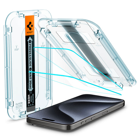 Spigen iPhone 15 Series Screen Protector GLAS.tR EZ Fit | Sensor Protected